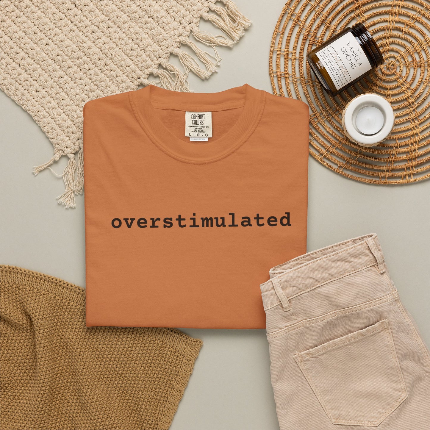 Overstimulated Graphic T-Shirt — Garment-Dyed Casual Tee
