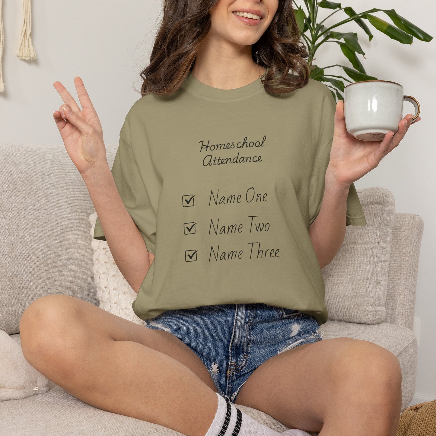 Personalized Homeschool Attendance Shirt, Custom Homeschool Mom Shirt with Kids Names, Homeschool Mama Tee, Personalized Teacher Gift, Comfort Colors 1717