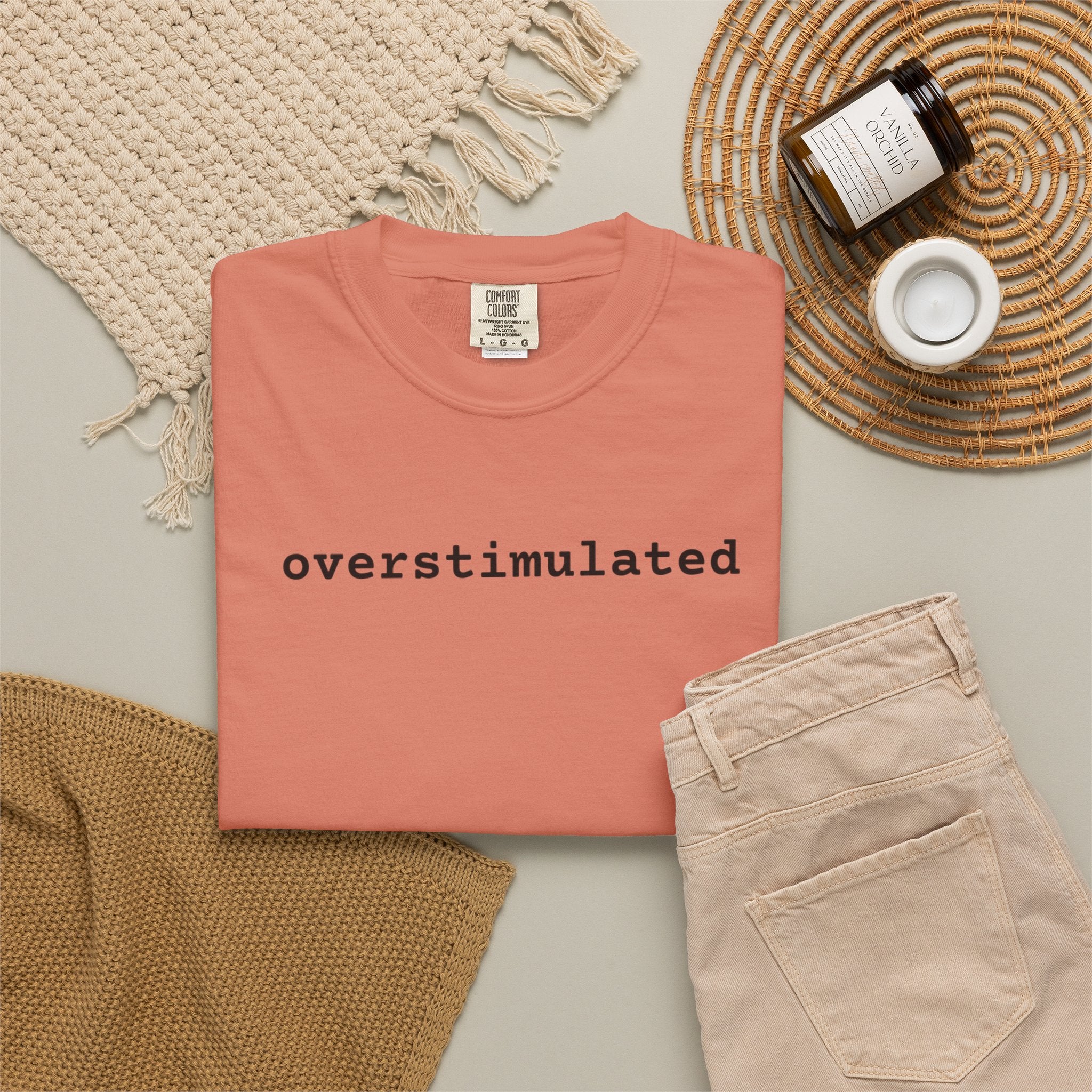 Overstimulated Graphic T-Shirt — Garment-Dyed Casual Tee