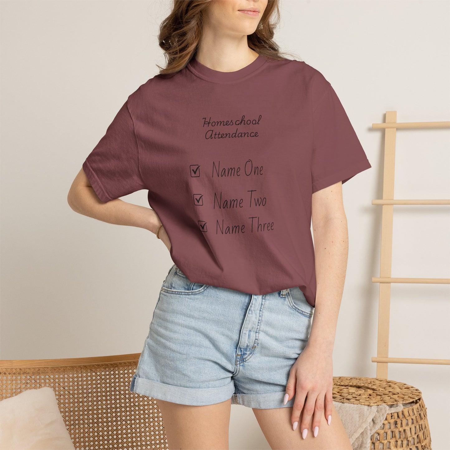 Personalized Homeschool Attendance Shirt, Custom Homeschool Mom Shirt with Kids Names, Homeschool Mama Tee, Personalized Teacher Gift, Comfort Colors 1717
