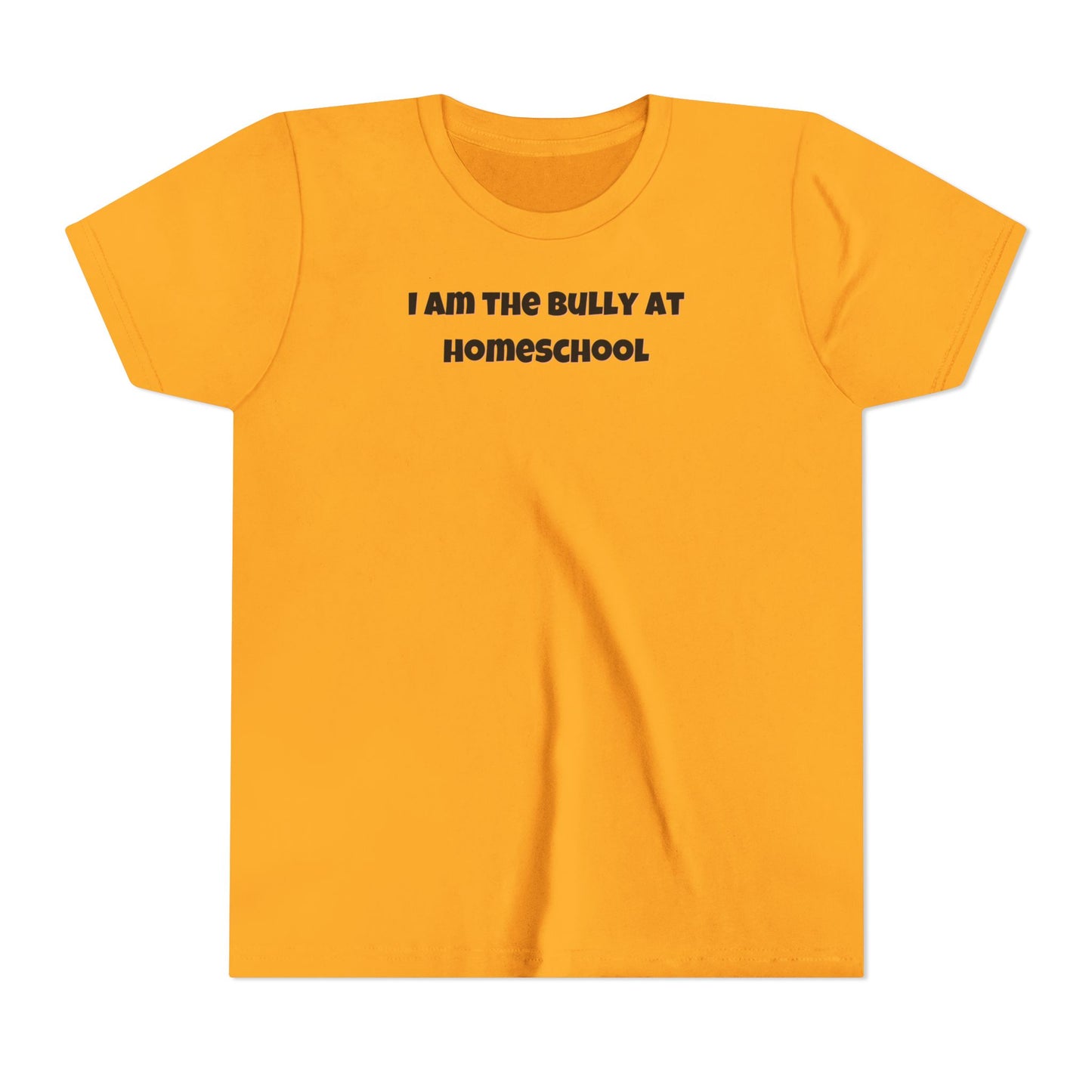 I Am the Bully at Homeschool Youth Short Sleeve Tee | Funny Kids Homeschool Shirt