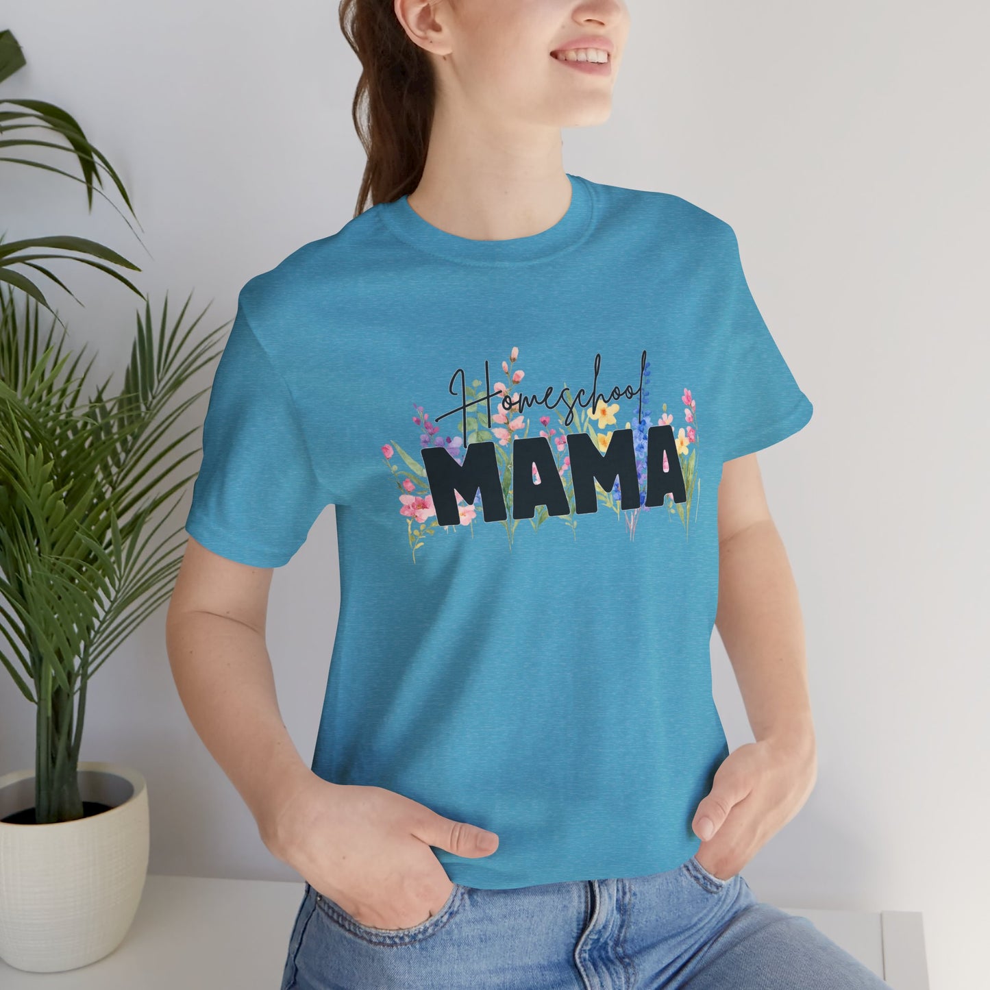 Homeschool Mama Shirt, Homeschool Mom Floral Tee, Wildflower Homeschool Shirt, Homeschooling Mom Gift, Mama Teacher Shirt, Co-op Mom Tee