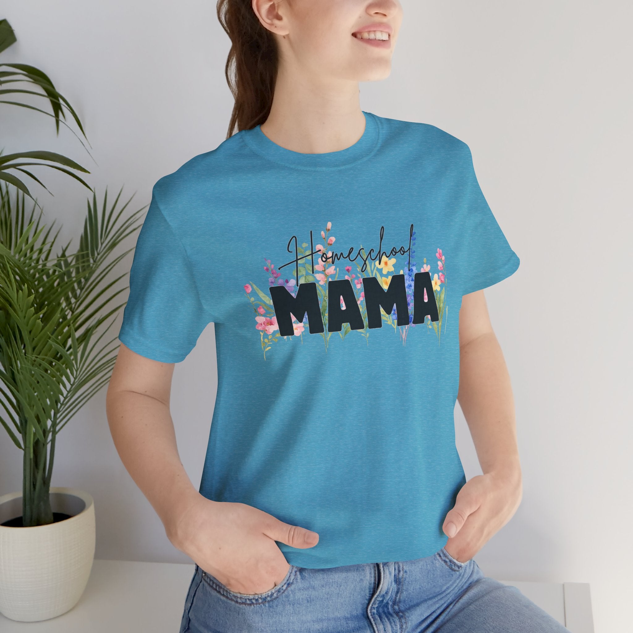 Homeschool Mama Shirt, Homeschool Mom Floral Tee, Wildflower Homeschool Shirt, Homeschooling Mom Gift, Mama Teacher Shirt, Co-op Mom Tee