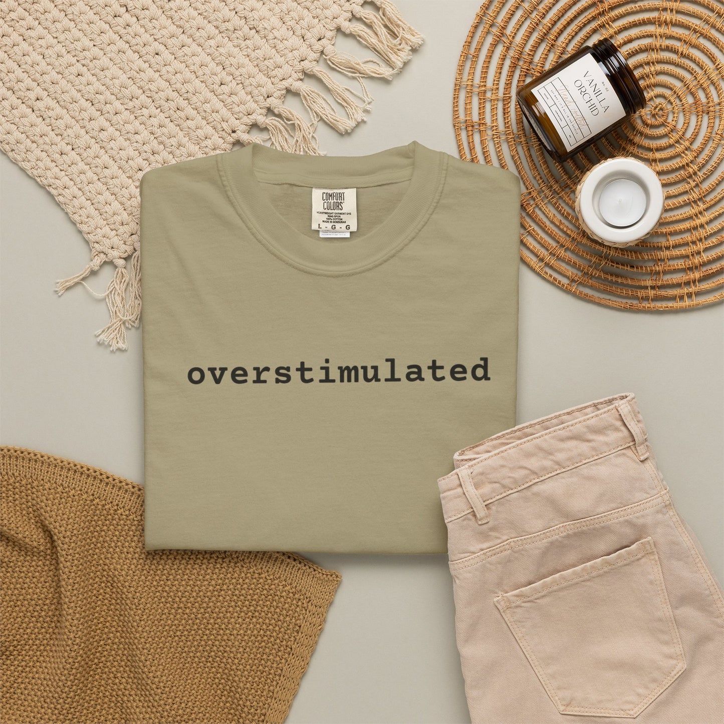 Overstimulated Graphic T-Shirt — Garment-Dyed Casual Tee