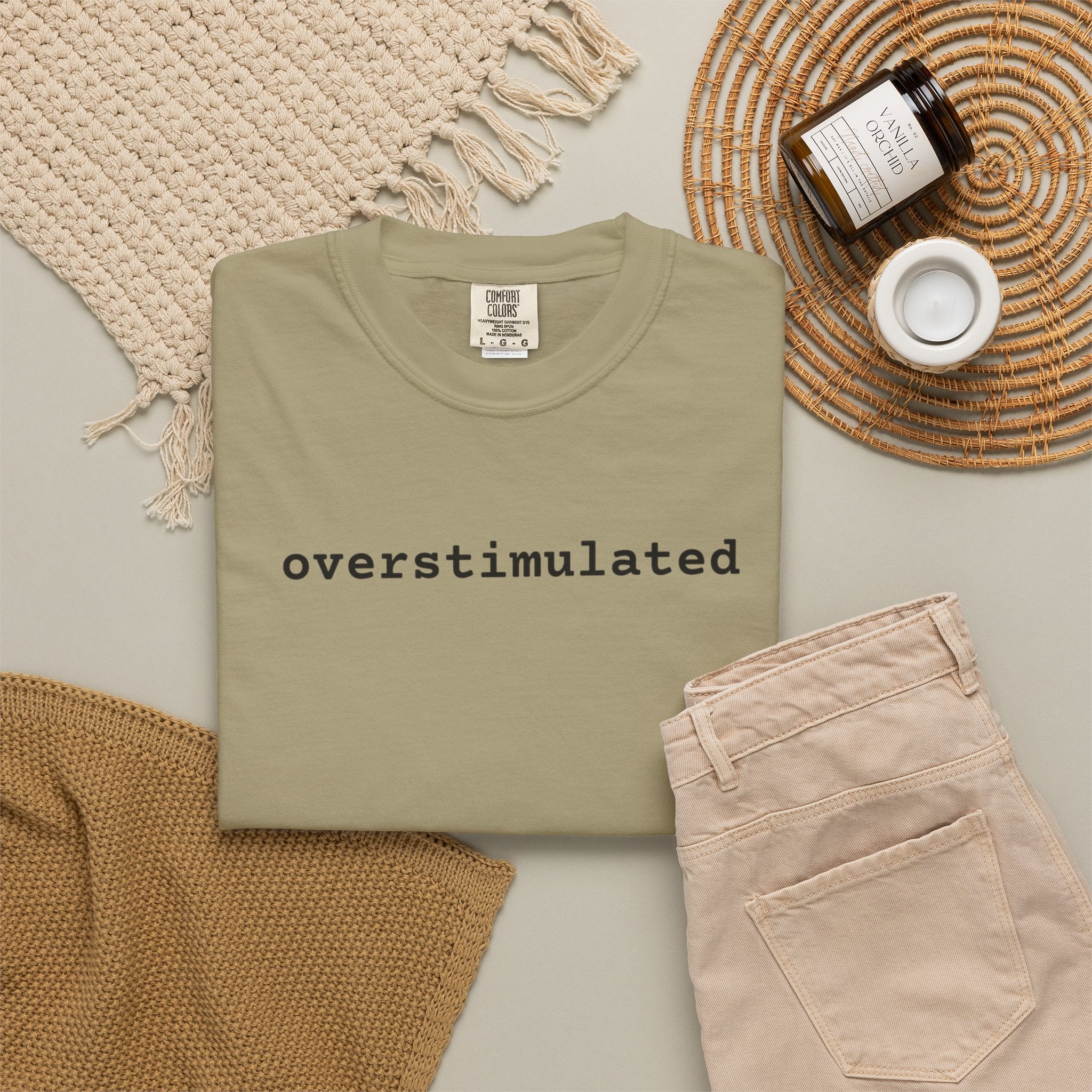 Overstimulated Graphic T-Shirt — Garment-Dyed Casual Tee