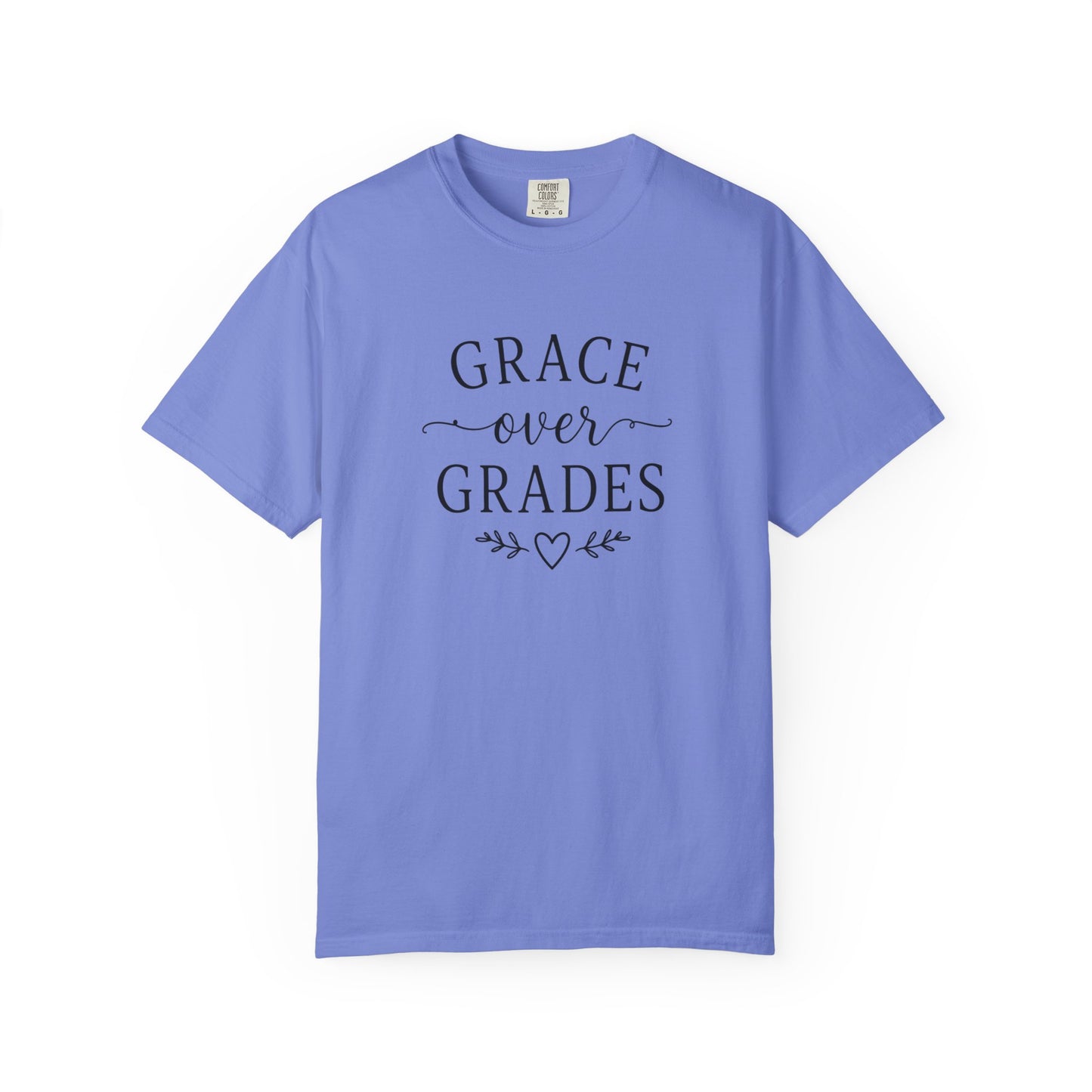 Grace Over Grades T-shirt | Inspirational Typography, Heart & Flourish Design
