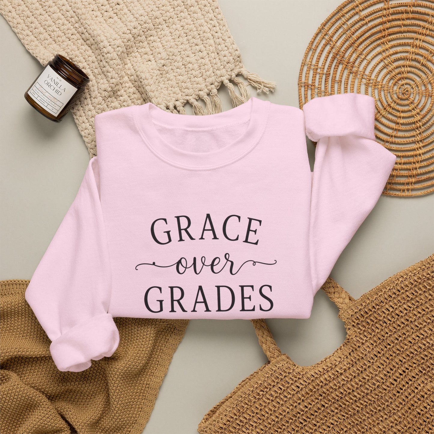 Grace Over Grades Sweatshirt, Homeschool Mom Sweatshirt, Christian Homeschool Shirt, Faith Based Teacher Gift, Homeschool Mama Crewneck, Christian Mom Gift