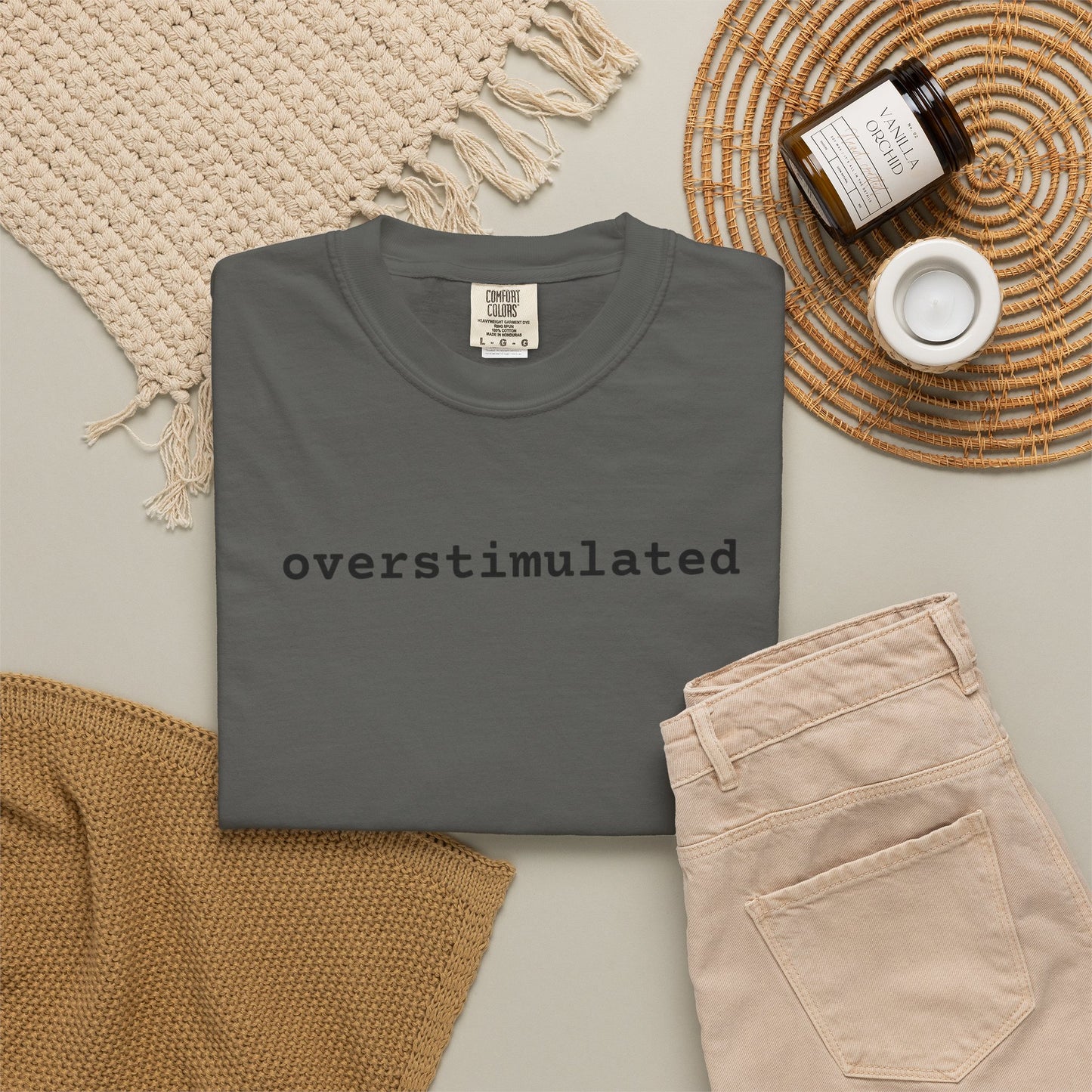 Overstimulated Graphic T-Shirt — Garment-Dyed Casual Tee