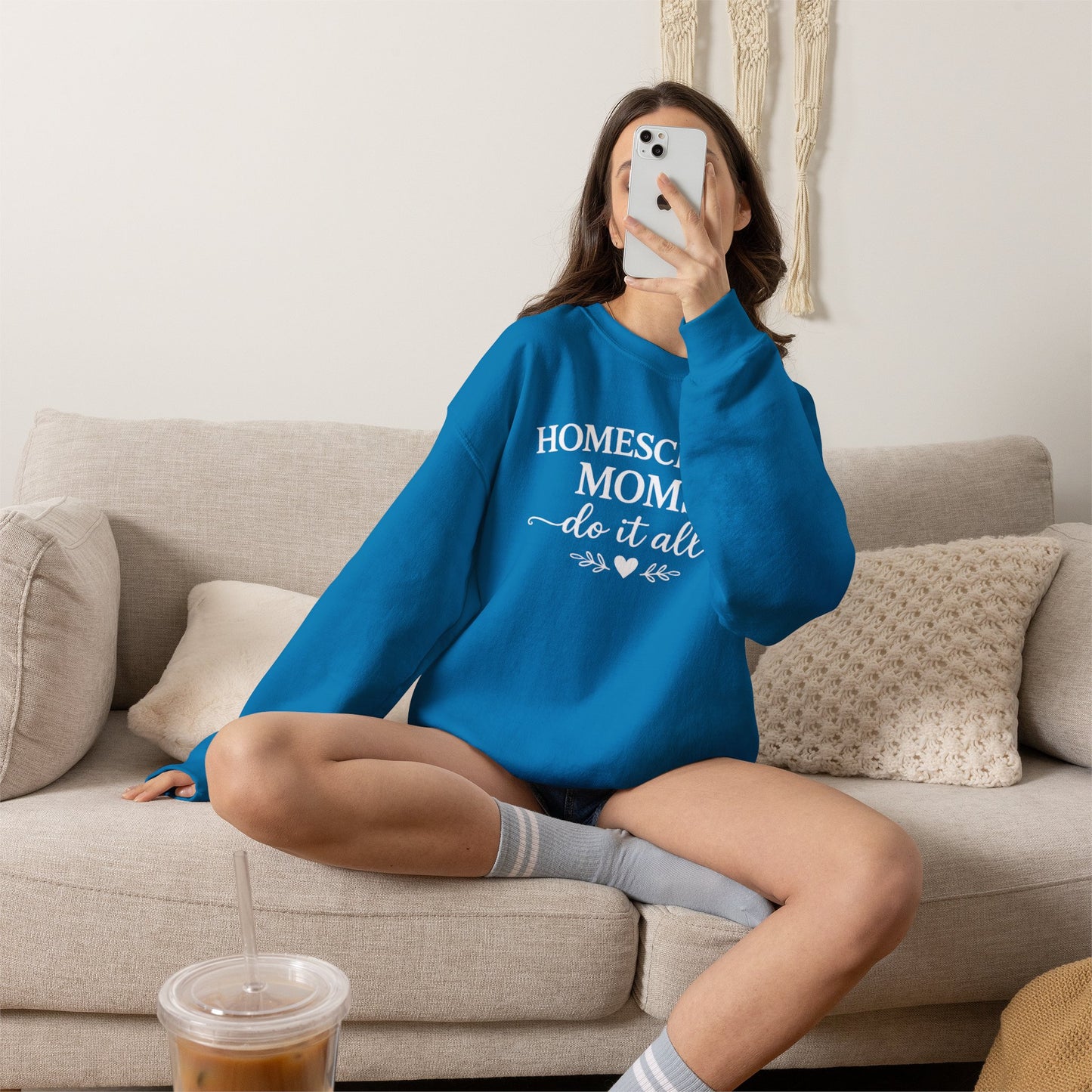 Homeschool Moms Do It All Sweatshirt | Homeschool Mom Crewneck | Cozy Homeschooling Sweatshirt | Gift for Homeschool Mama