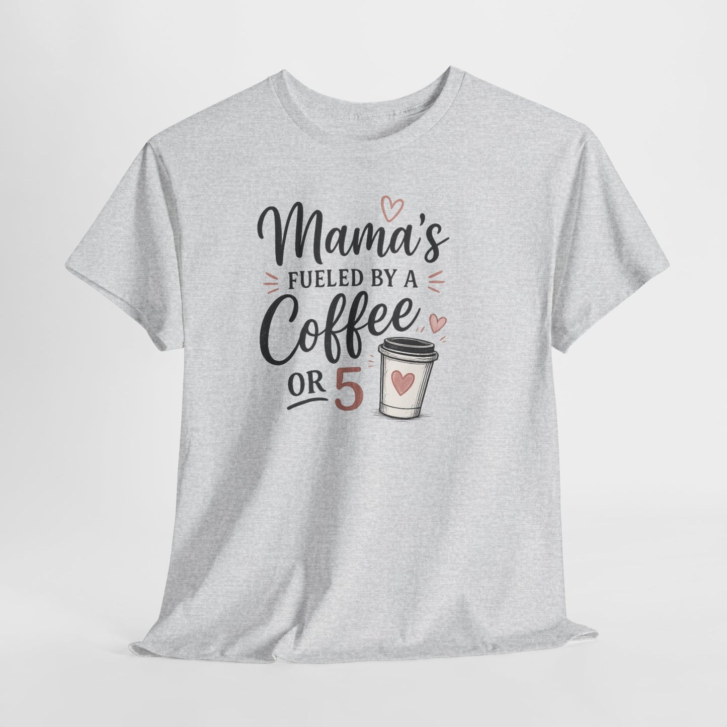 Mama Runs on Coffee T-Shirt — Funny Mom Coffee Tee