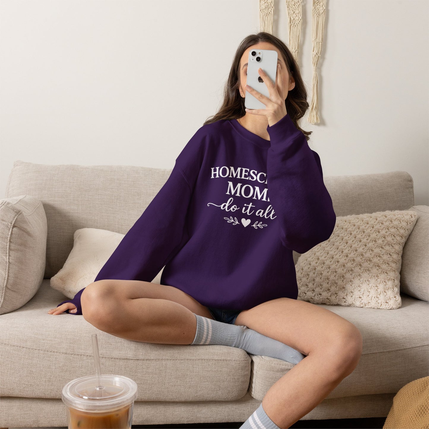 Homeschool Moms Do It All Sweatshirt | Homeschool Mom Crewneck | Cozy Homeschooling Sweatshirt | Gift for Homeschool Mama