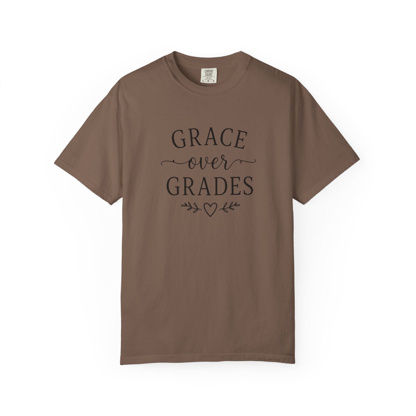 Grace Over Grades T-shirt | Inspirational Typography, Heart & Flourish Design