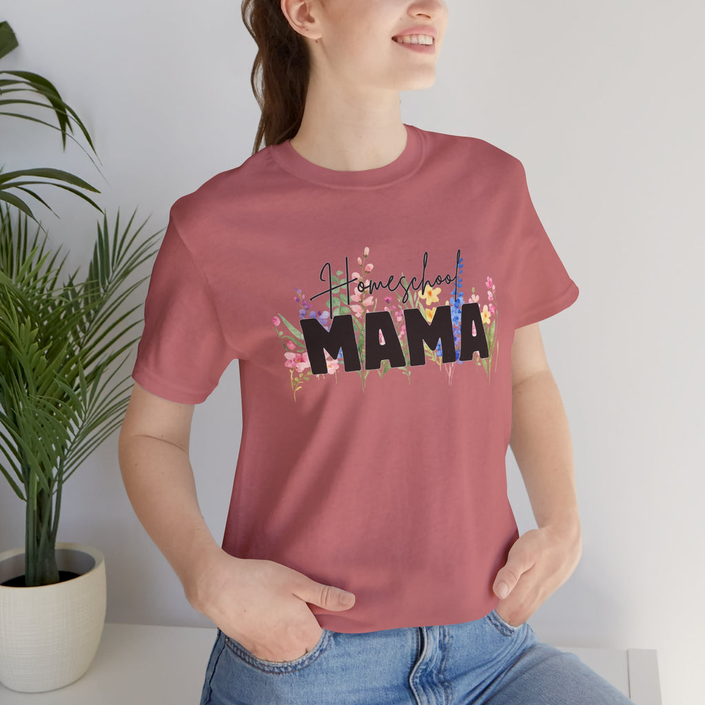 Homeschool Mama Shirt, Homeschool Mom Floral Tee, Wildflower Homeschool Shirt, Homeschooling Mom Gift, Mama Teacher Shirt, Co-op Mom Tee