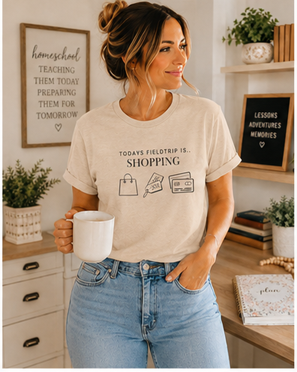 Today's Fieldtrip Is Shopping T-Shirt | Shopping Icons Tee