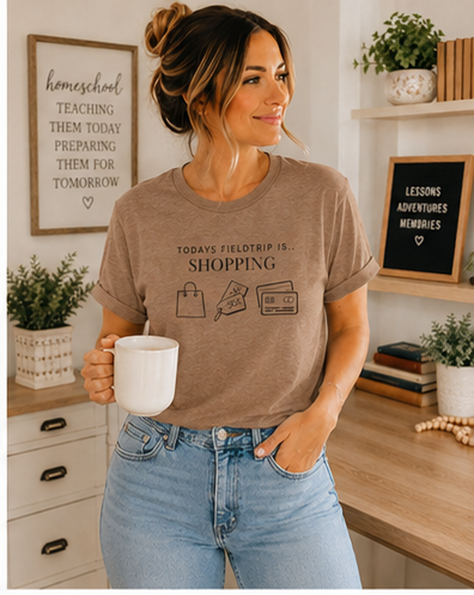 Today's Fieldtrip Is Shopping T-Shirt | Shopping Icons Tee