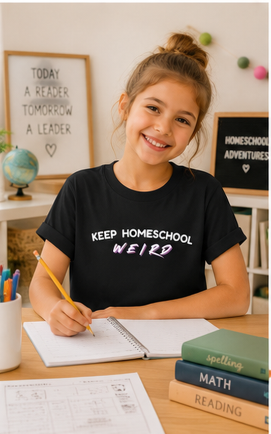 Keep Homeschool Weird Youth T-Shirt — Bella + Canvas Comfortable Tee for Kids