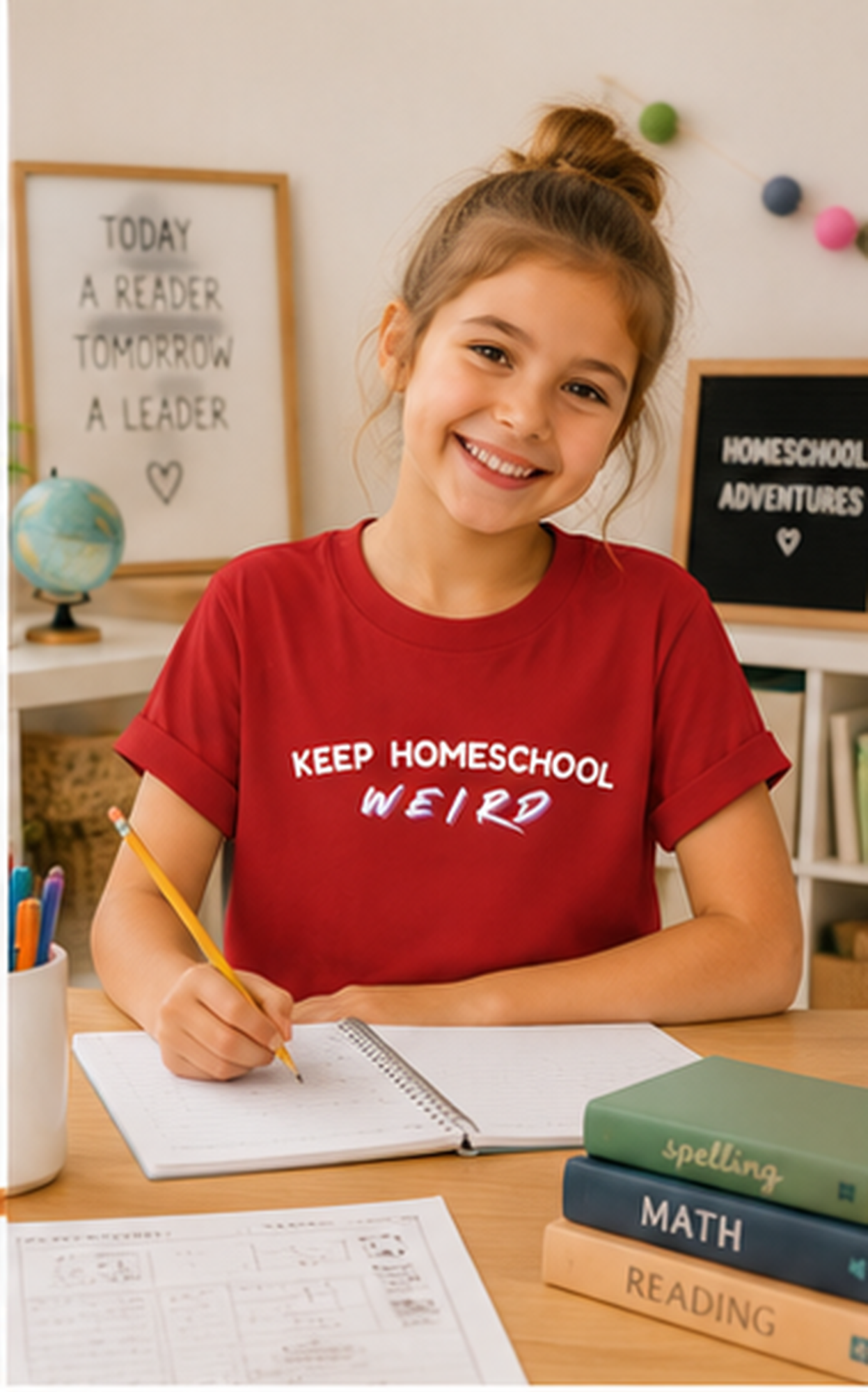 Keep Homeschool Weird Youth T-Shirt — Bella + Canvas Comfortable Tee for Kids