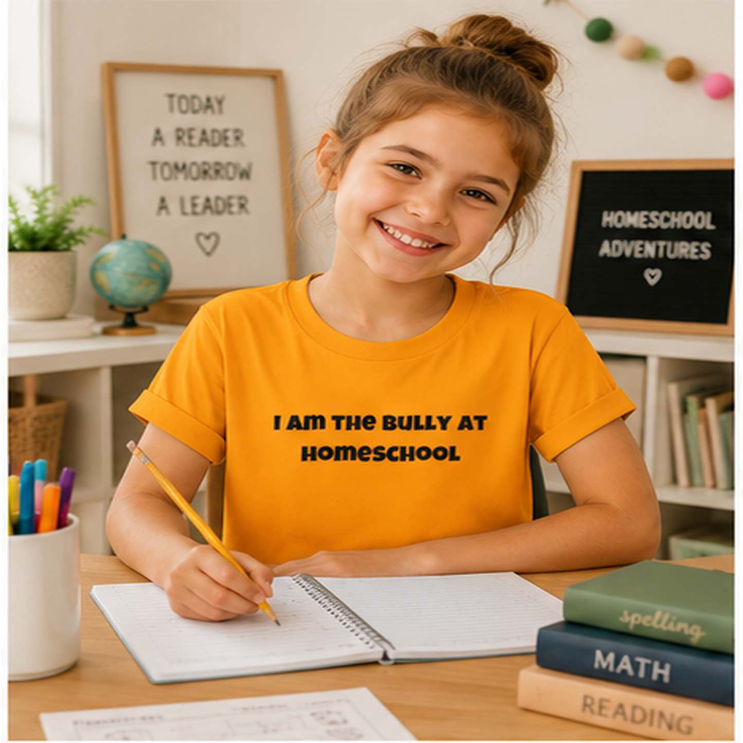 I Am the Bully at Homeschool Youth Short Sleeve Tee | Funny Kids Homeschool Shirt