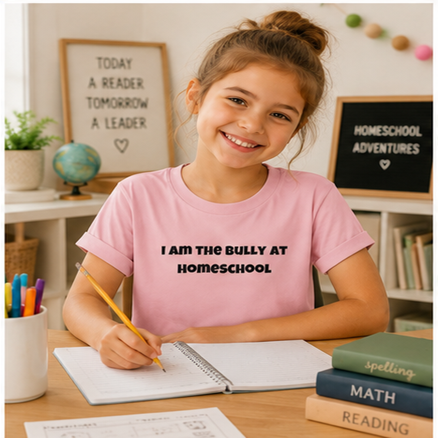 I Am the Bully at Homeschool Youth Short Sleeve Tee | Funny Kids Homeschool Shirt