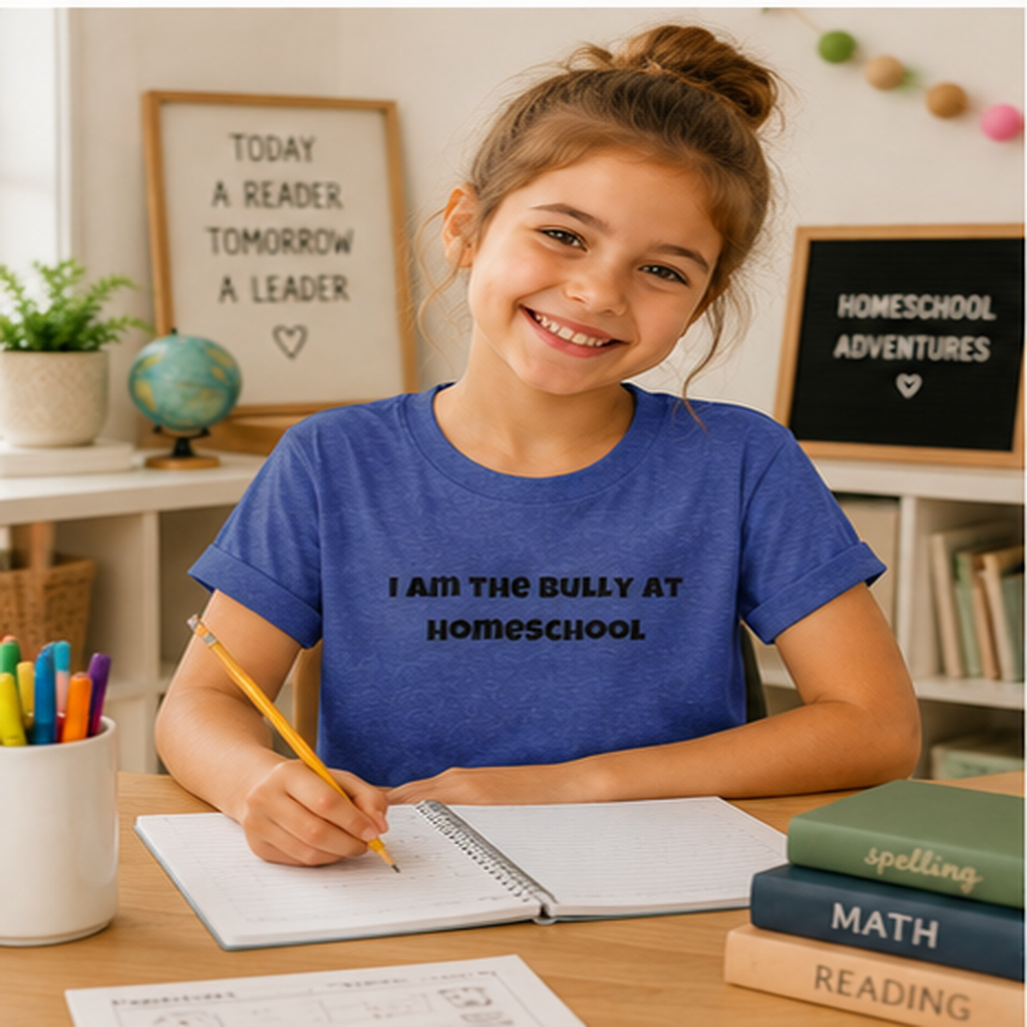 I Am the Bully at Homeschool Youth Short Sleeve Tee | Funny Kids Homeschool Shirt