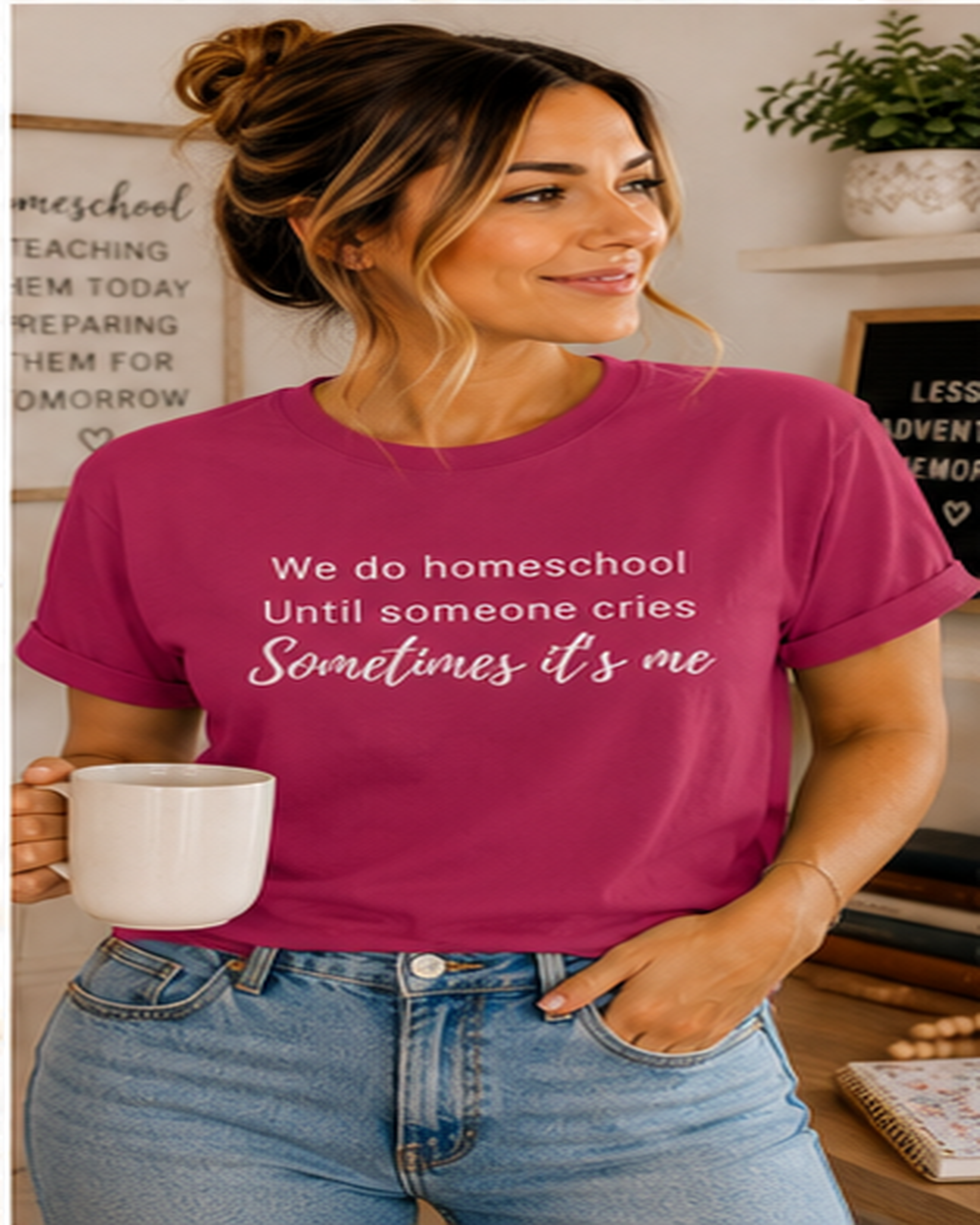 We do homeschool until someone cries Sometimes it's me T-Shirt | Funny Homeschool Mom Tee