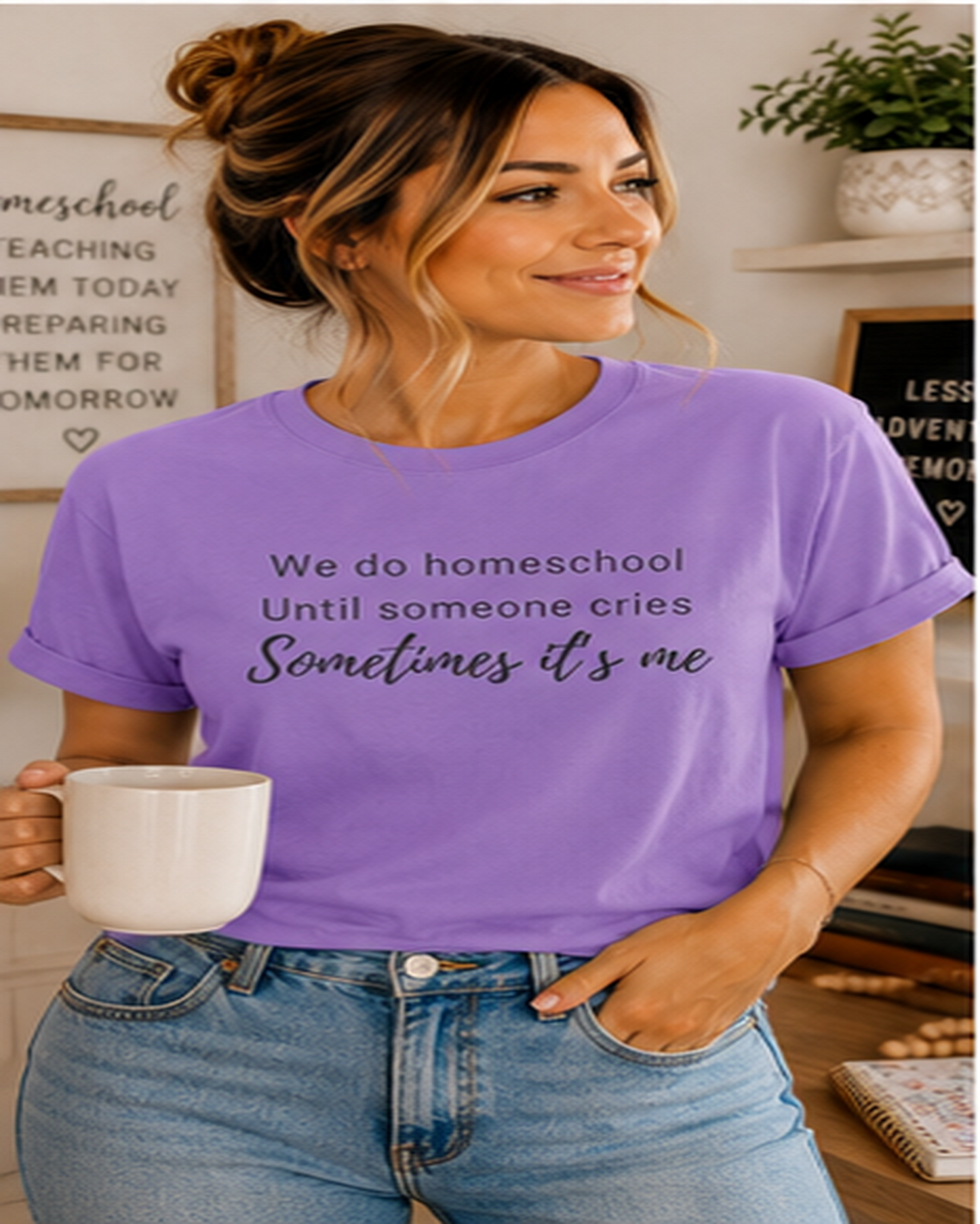We do homeschool until someone cries Sometimes it's me T-Shirt | Funny Homeschool Mom Tee