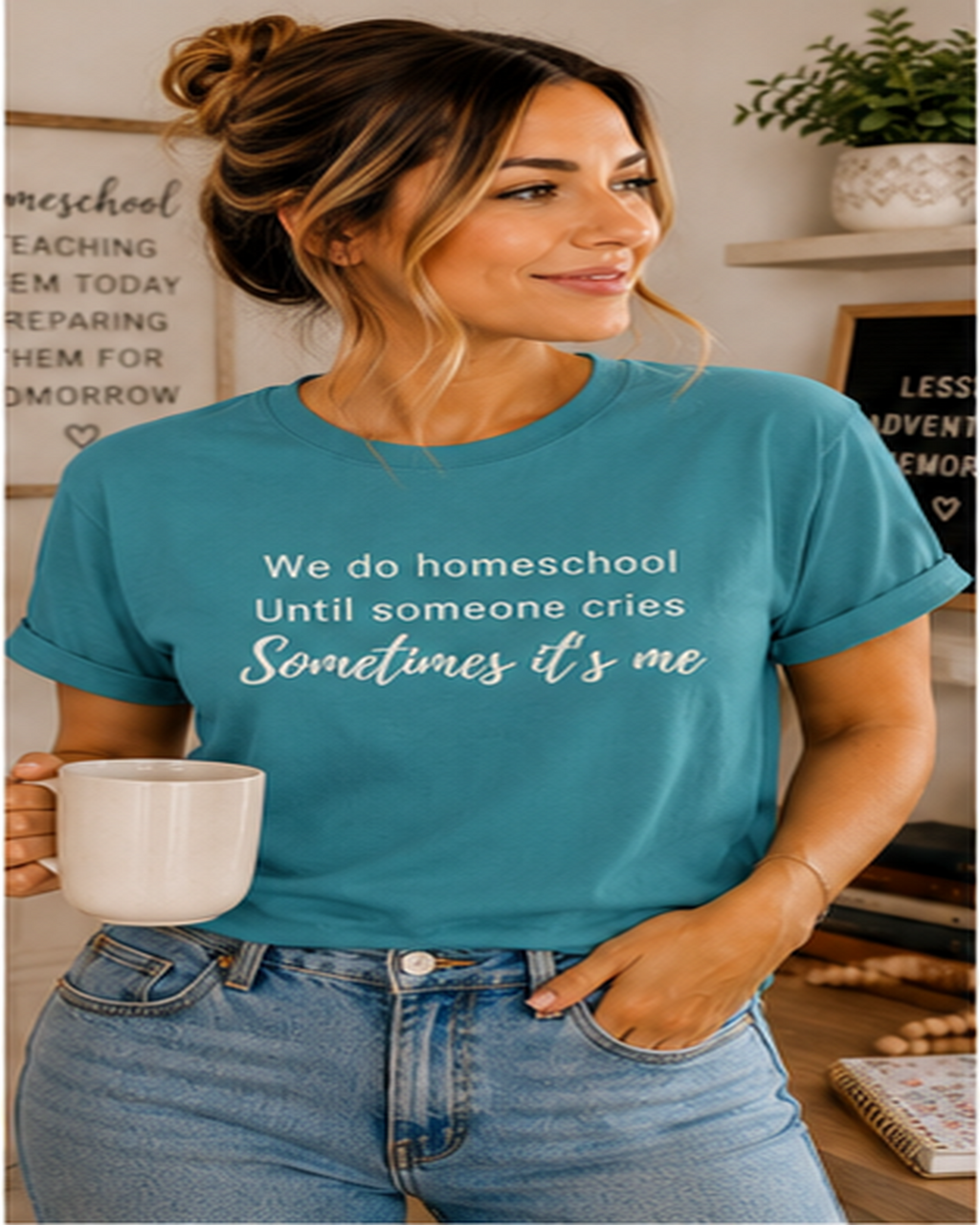 We do homeschool until someone cries Sometimes it's me T-Shirt | Funny Homeschool Mom Tee