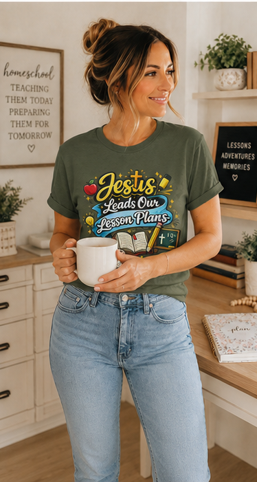 Jesus Leads Our Lesson Plans Homeschool Tee