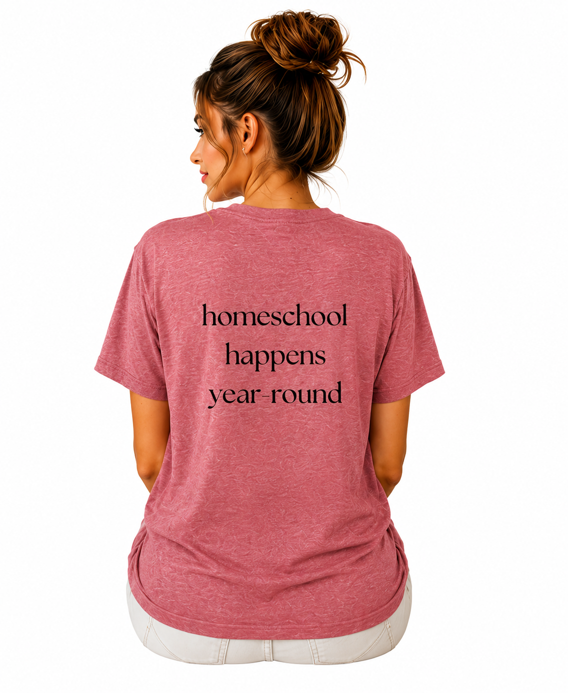 Homeschool Mama T-Shirt — "Homeschool Happens Year Round" Tee