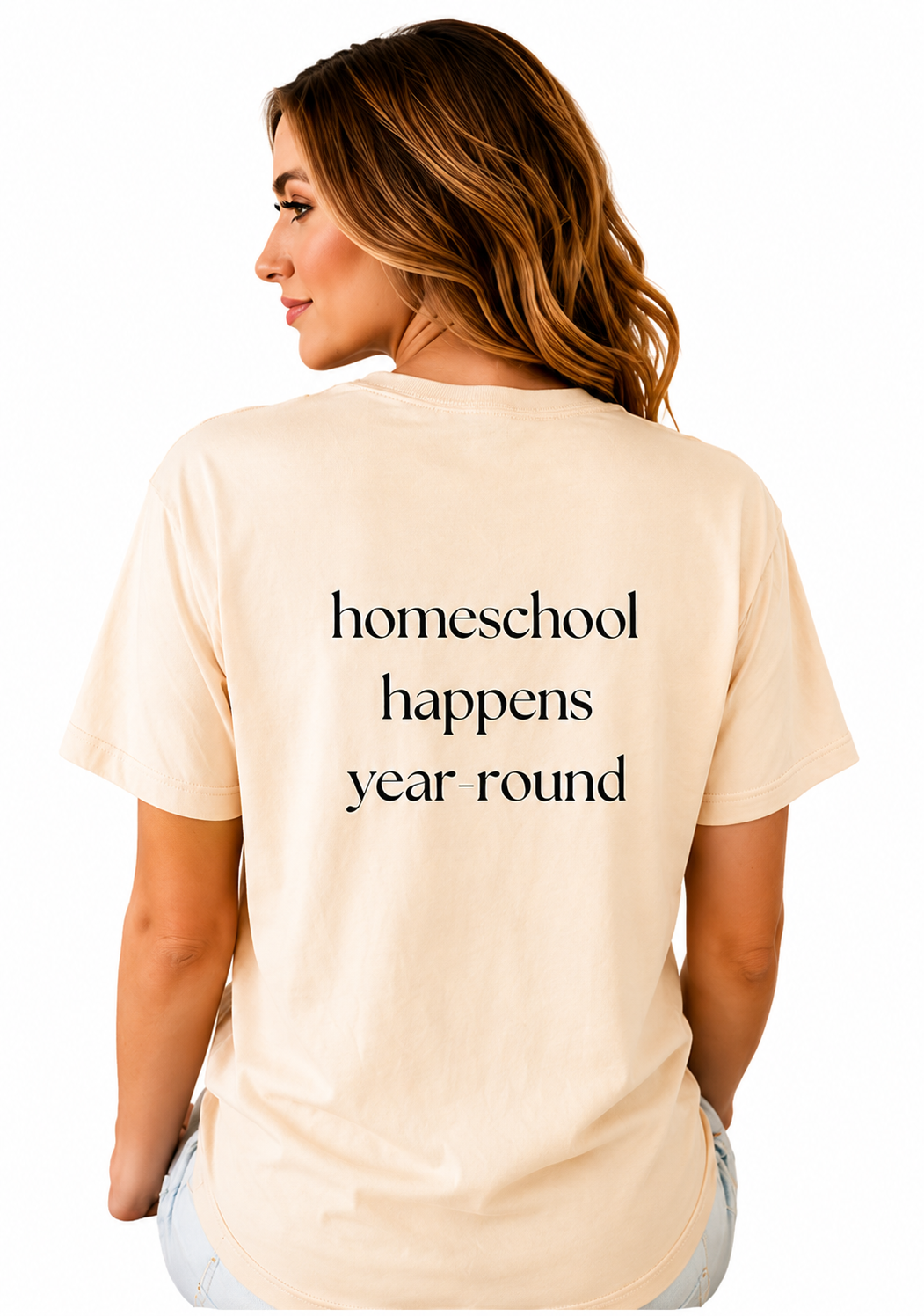 Homeschool Mama T-Shirt — "Homeschool Happens Year Round" Tee
