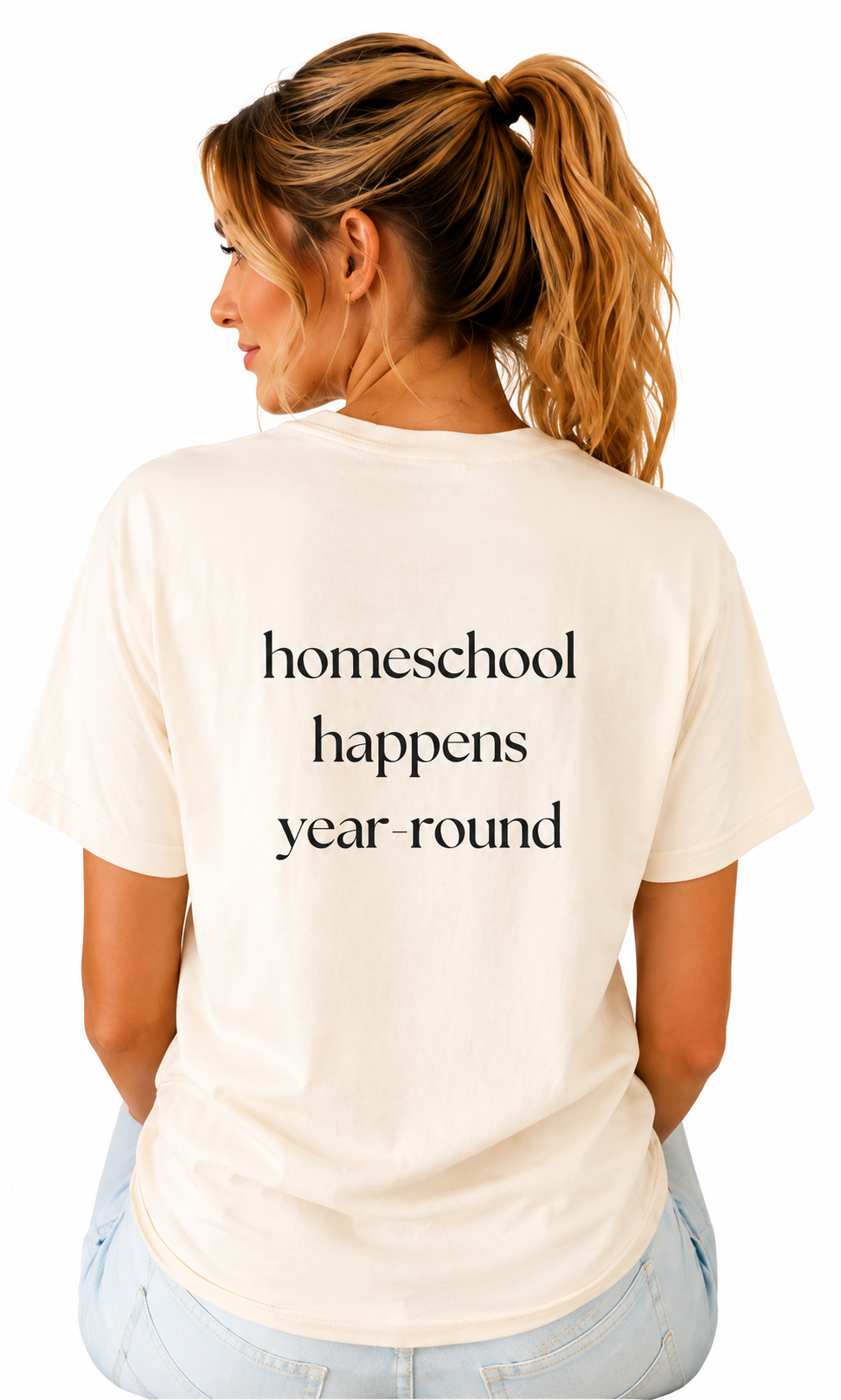 Homeschool Mama T-Shirt — "Homeschool Happens Year Round" Tee