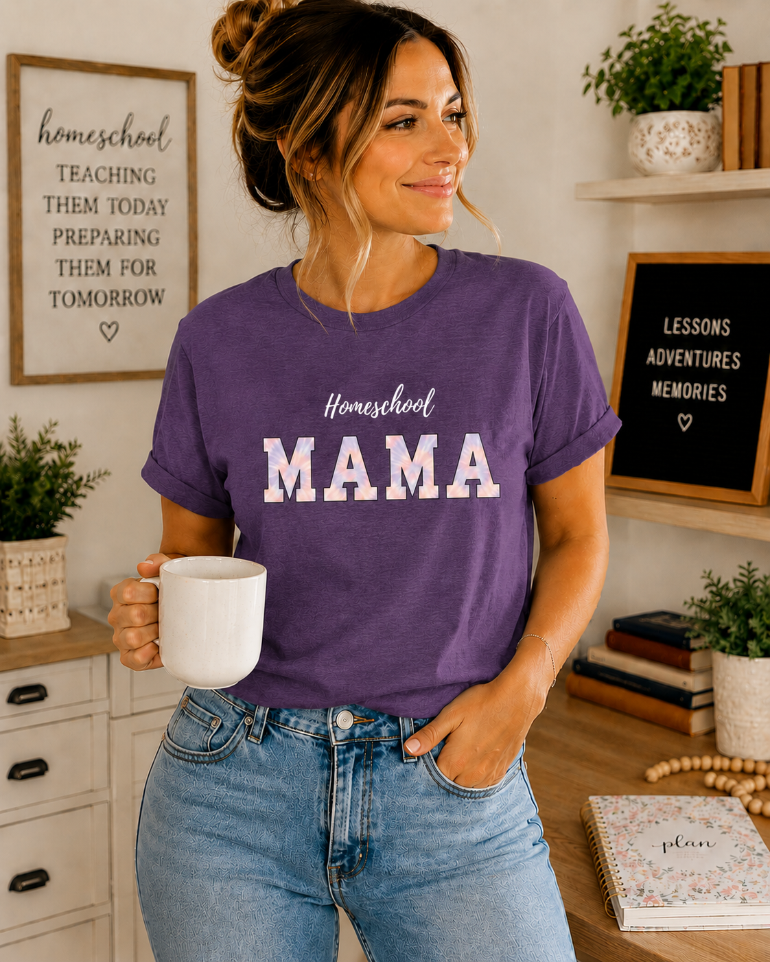 Homeschool Mama T-Shirt | Mama Graphic Tee, School Mom Shirt