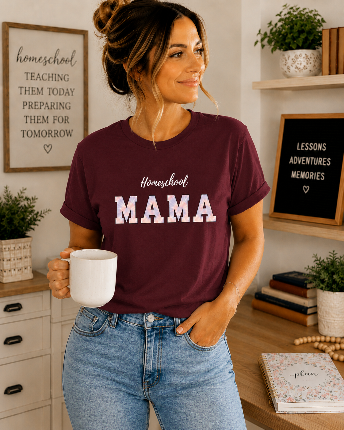 Homeschool Mama T-Shirt | Mama Graphic Tee, School Mom Shirt