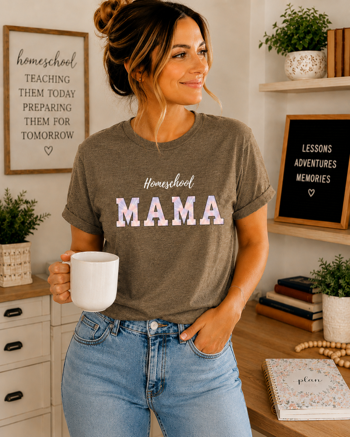 Homeschool Mama T-Shirt | Mama Graphic Tee, School Mom Shirt