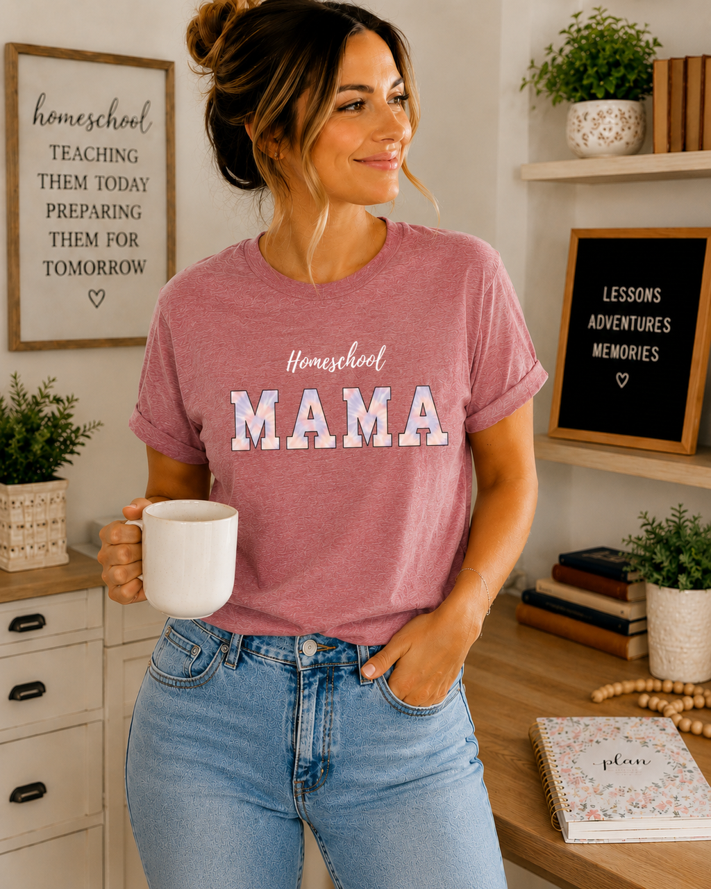 Homeschool Mama T-Shirt | Mama Graphic Tee, School Mom Shirt