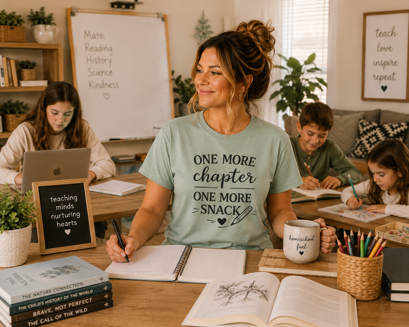 One More Chapter One More Snack Homeschooling Shirt