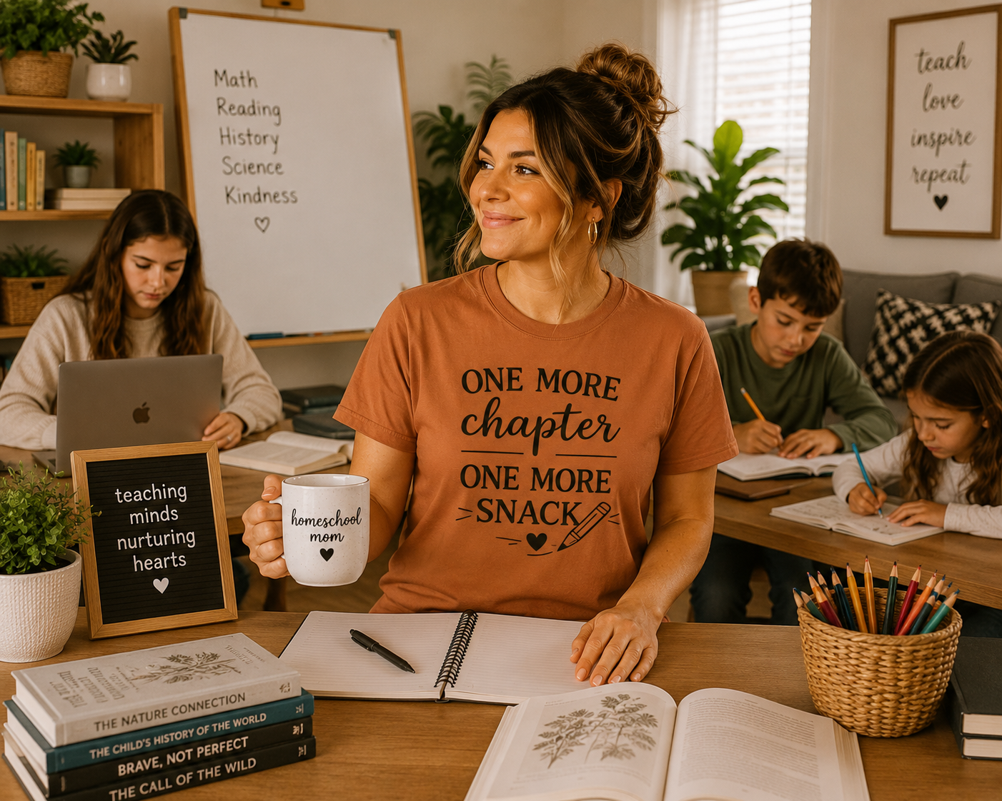 One More Chapter One More Snack Homeschooling Shirt