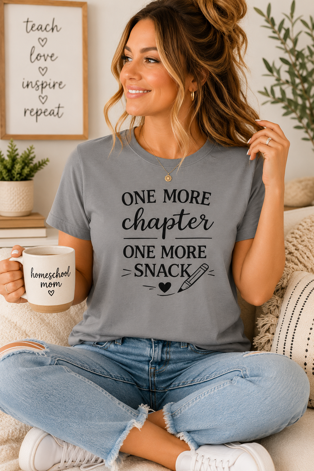 One More Chapter One More Snack Homeschooling Shirt