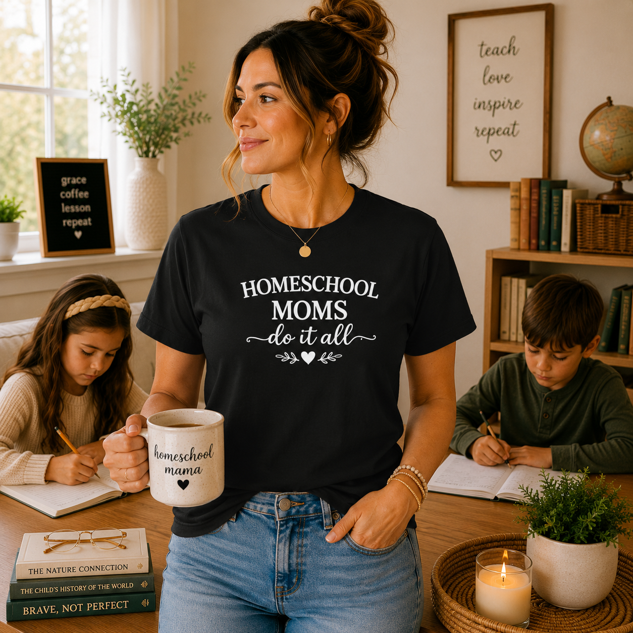 Homeschool Moms Do It All T-Shirt | Homeschooling Mom Tee