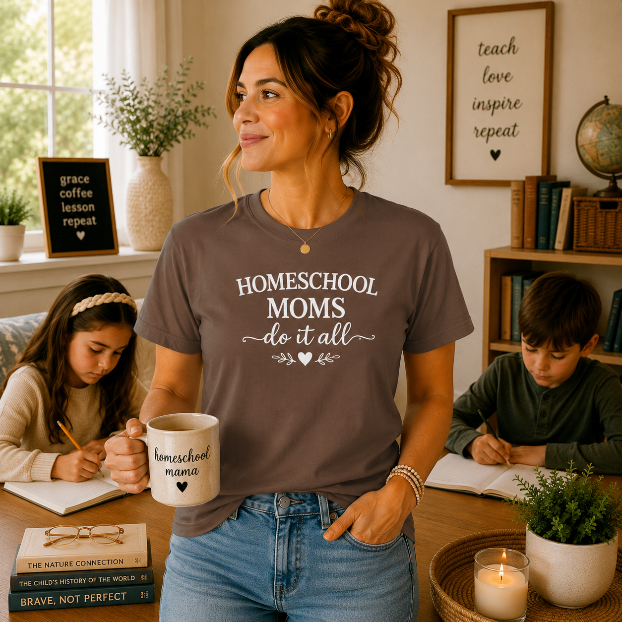 Homeschool Moms Do It All T-Shirt | Homeschooling Mom Tee