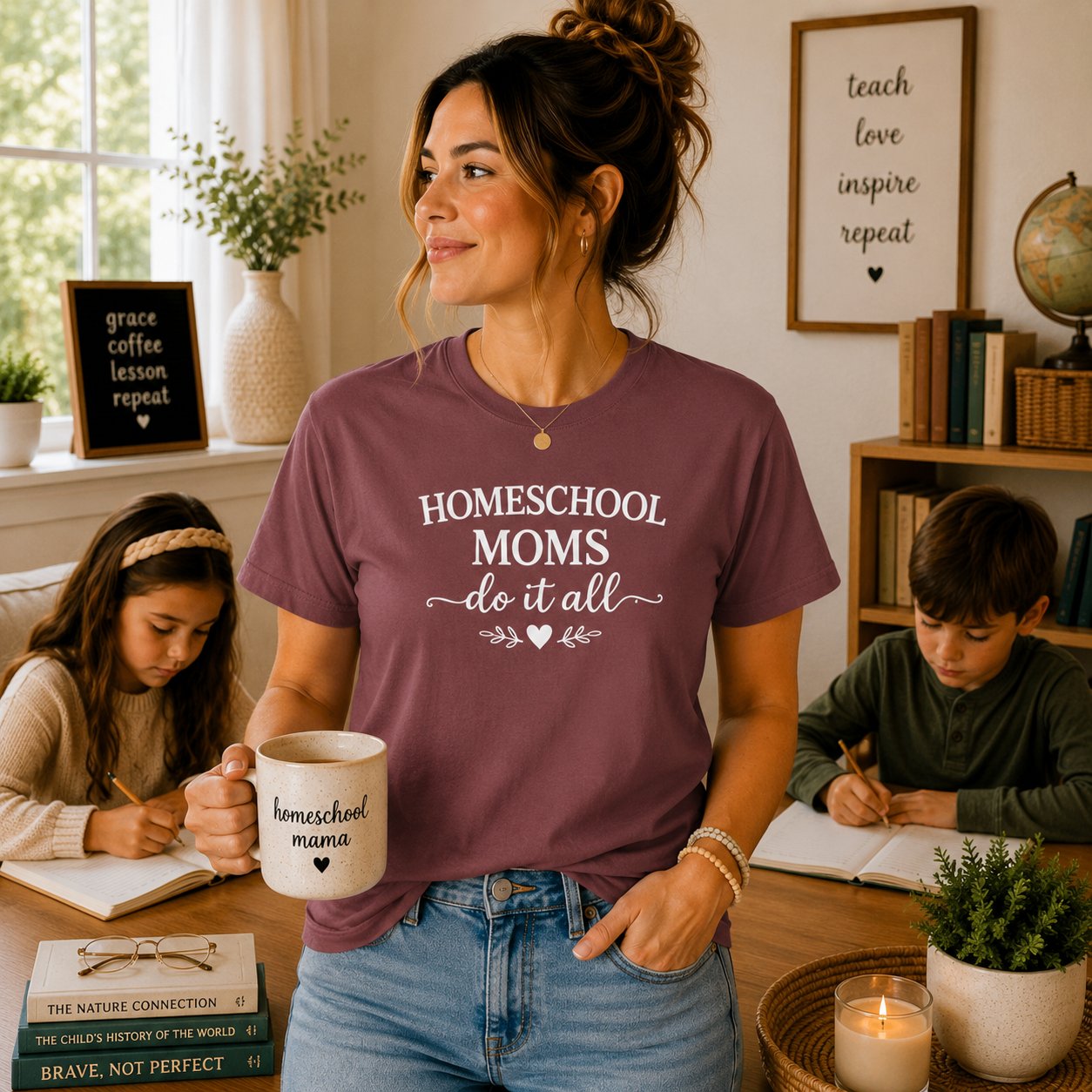 Homeschool Moms Do It All T-Shirt | Homeschooling Mom Tee
