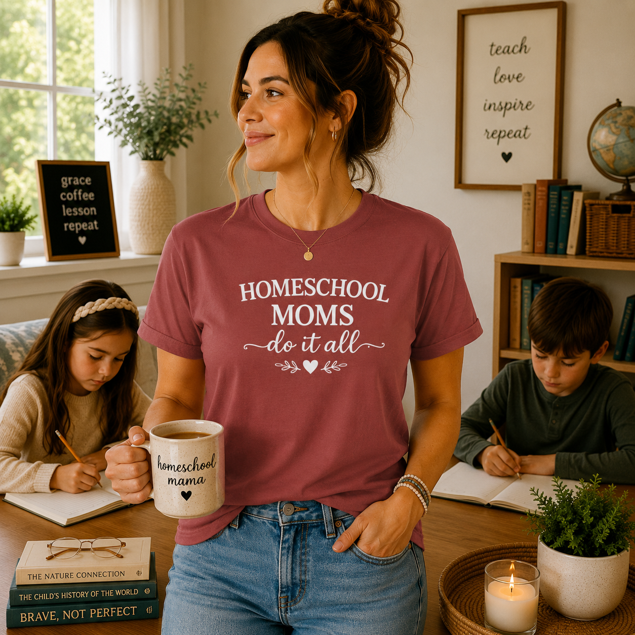 Homeschool Moms Do It All T-Shirt | Homeschooling Mom Tee