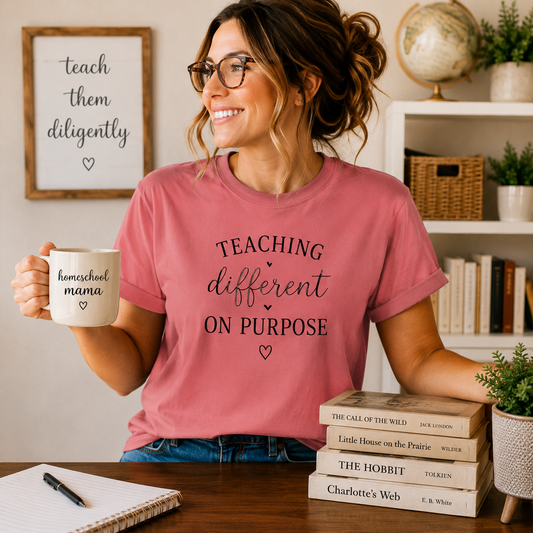 Teacher T-Shirt — “Teaching Different On Purpose” Garment-Dyed Tee
