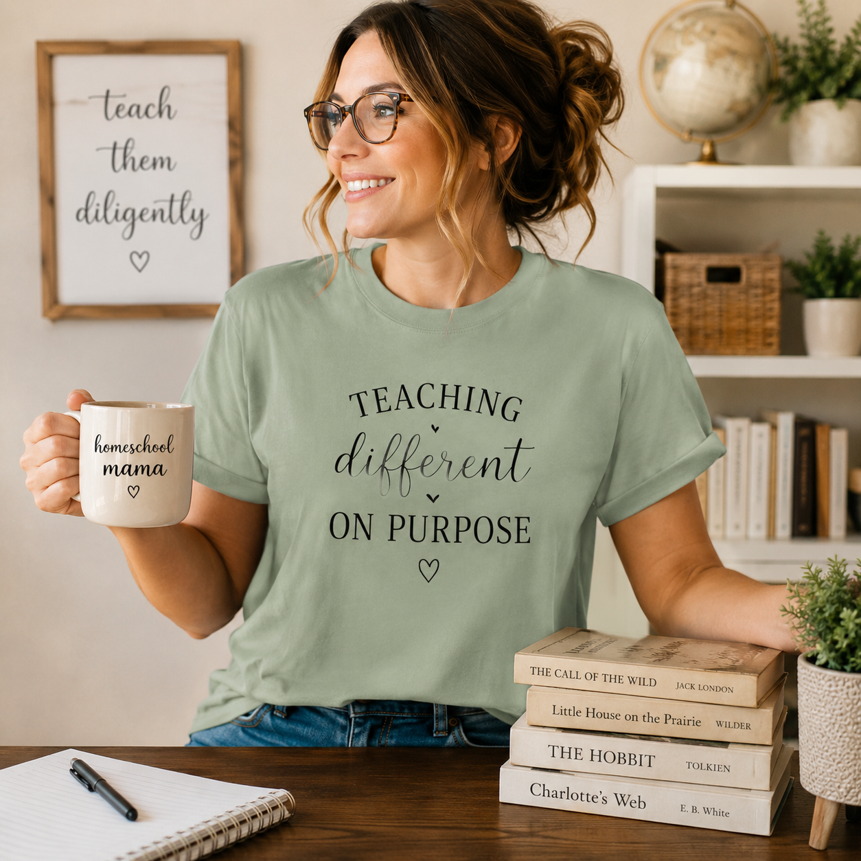 Teacher T-Shirt — “Teaching Different On Purpose” Garment-Dyed Tee