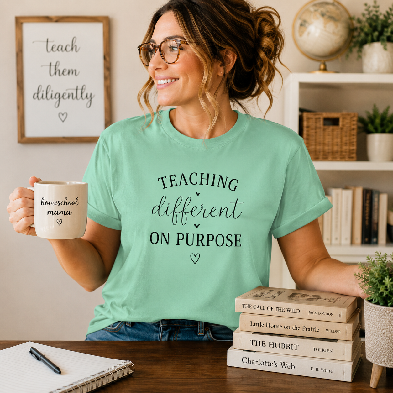 Teacher T-Shirt — “Teaching Different On Purpose” Garment-Dyed Tee