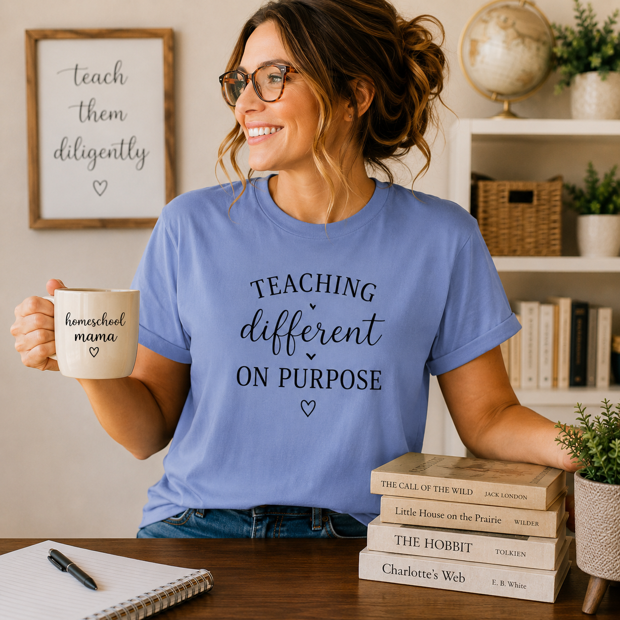 Teacher T-Shirt — “Teaching Different On Purpose” Garment-Dyed Tee