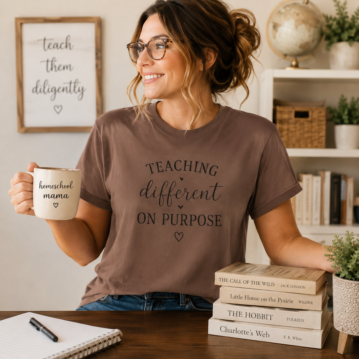 Teacher T-Shirt — “Teaching Different On Purpose” Garment-Dyed Tee