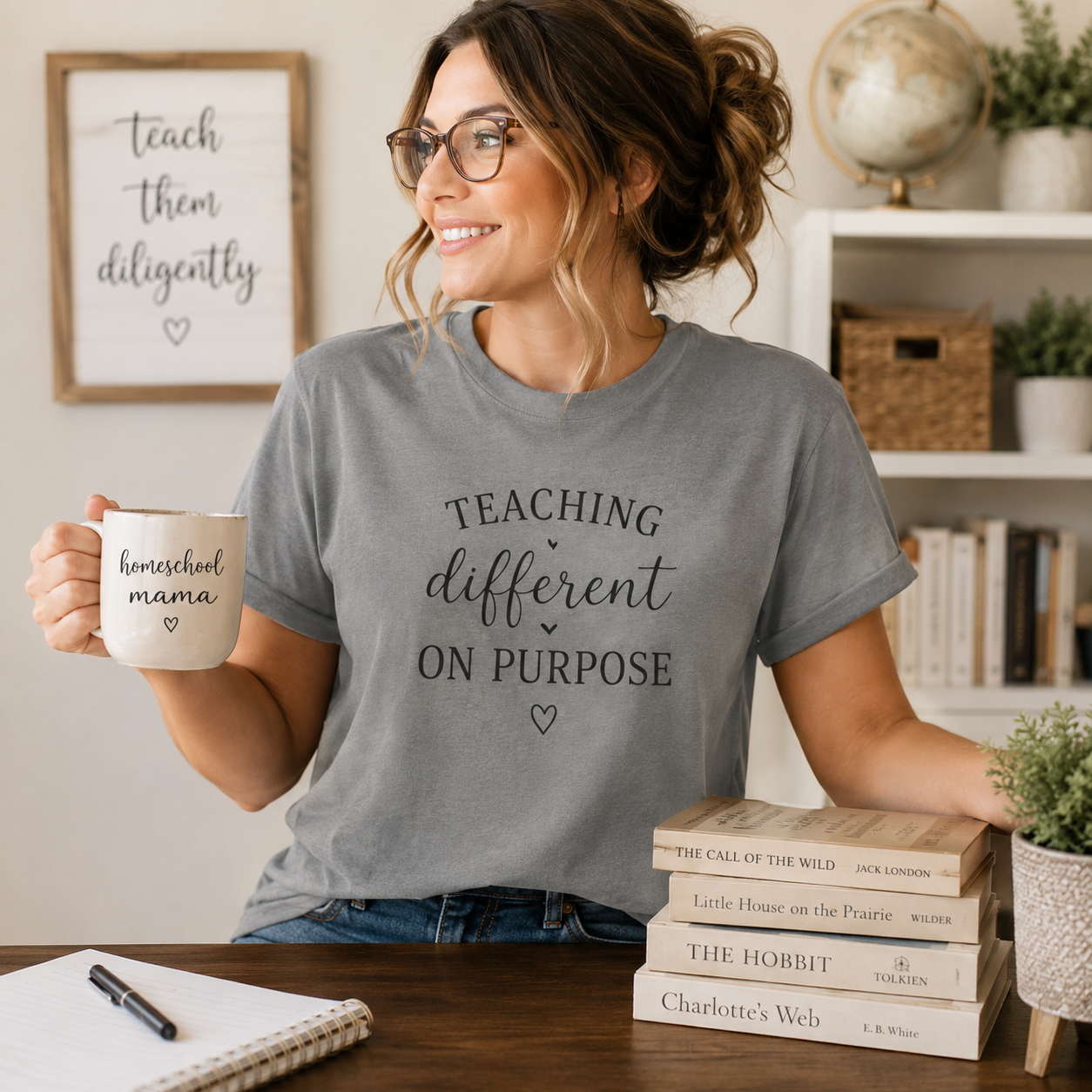 Teacher T-Shirt — “Teaching Different On Purpose” Garment-Dyed Tee