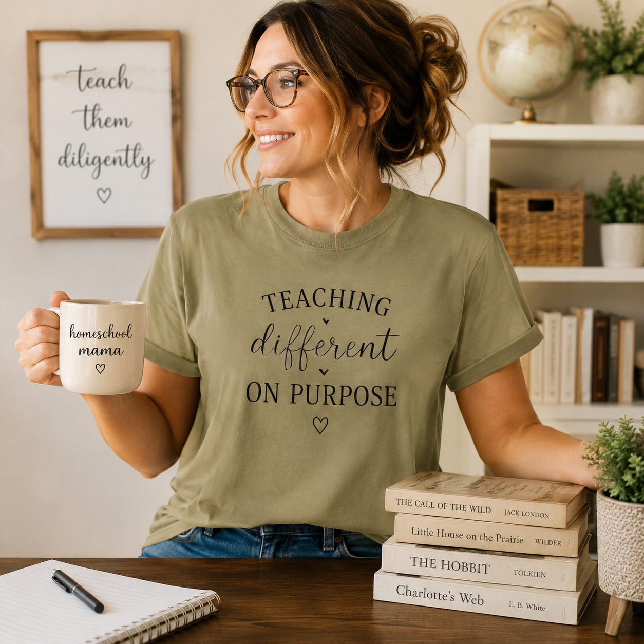 Teacher T-Shirt — “Teaching Different On Purpose” Garment-Dyed Tee
