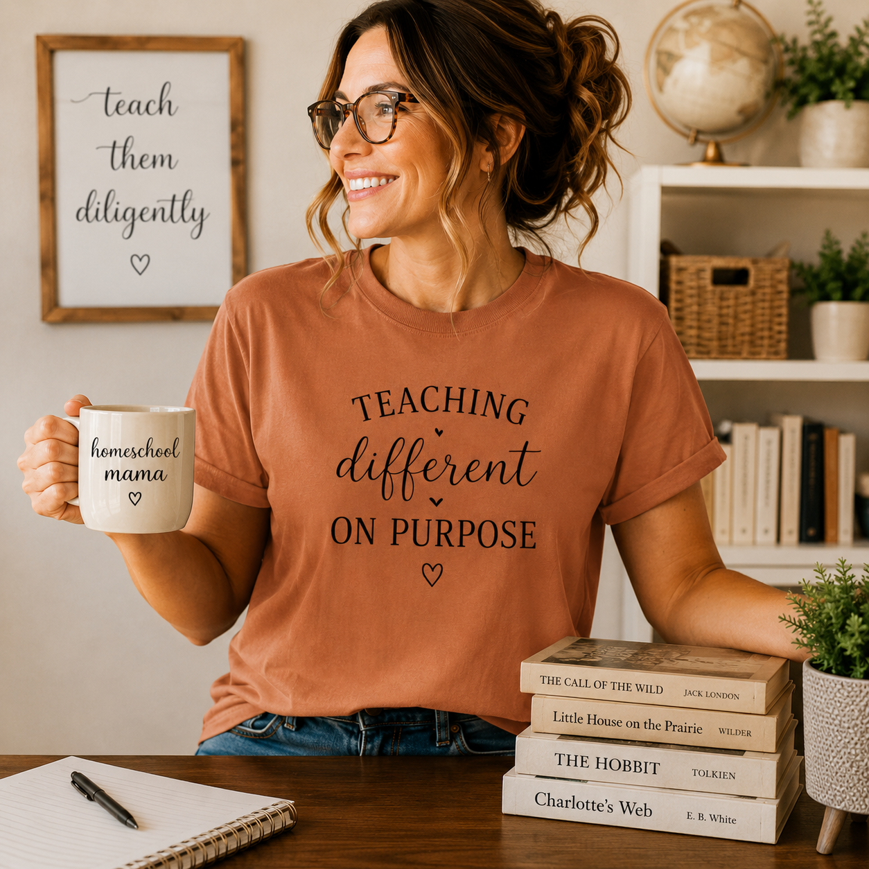 Teacher T-Shirt — “Teaching Different On Purpose” Garment-Dyed Tee